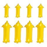 HEALSOPTHY 8 Stück Pfeil Folienballons aus Aluminiumfolie Gelb und Weiß Kompakte Party Dekoration für Geburtstag Hochzeit Vielseitig für Wand und Fensterdeko