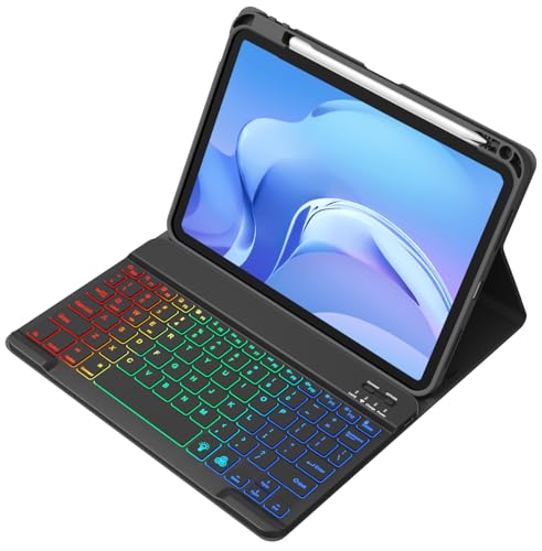 Image of Akkerds for iPad A16 Case with Keyboard - 7 Colors Backlit Keyboard for iPad 10th Generation /iPad Air 11 Inch - Wireless Folio Cover for iPad Air 10.9 Inch /iPad Pro 11 Inch 2022 /2021 /2020 (Black)
