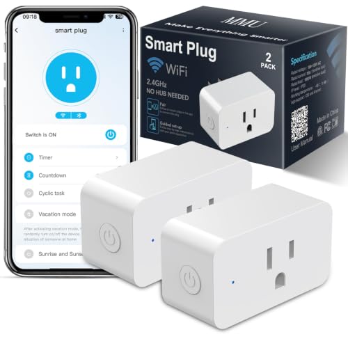 2 Pack Smart Plugs Compatible with Alexa & Google Assistant