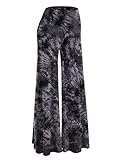 Made By Johnny MBJ WB1060 Womens Chic Tie Dye Palazzo Pants XL Black