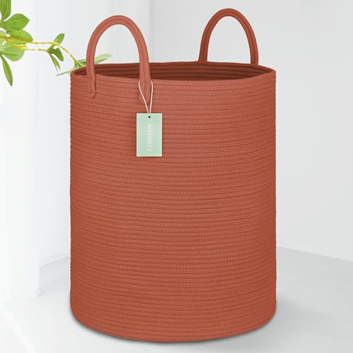 Image of Large Cotton Rope Laundry Hamper for Clothes 65L, Autumn Glaze