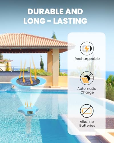 Image of BALDR Floating Pool Thermometer, Solar Powered Pool Thermometer, Easy-to-Read /Use