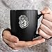 Rico Industries NCAA James Madison Dukes Main 15oz Laser Engraved Matte Black Ceramic Bistro Mug - For Hot or Cold Drinks