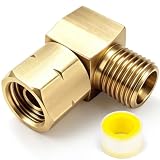 FLEXNOVA Gasschlauch Verbinder, Messing Gas Adapter Winkel 1/4 Zoll Links Gasflaschen Gasanschluss Adapter mit Gewindedichtband Gasschlauch Schnellkupplung Gasadapter für Propan Acetylen Gasflasche