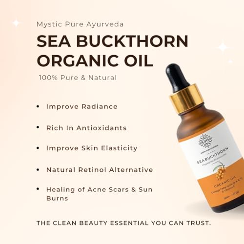 Image of Sea Buckthorn Oil 30ml For Skin & Hair Care | Omega 3,6,7 & 9 | 100% Pure & Organic | Boost Collegen & Natural Glow