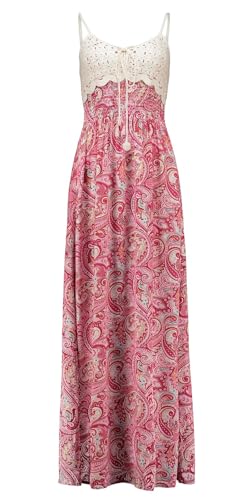 Hailys Damen Viskose Maxi Träger-Kleid Ka44ja mit Alloverprint HF-PO1708104-2 Pink Paisley (7676) S