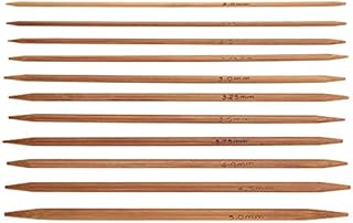 Hilitand 55pcs Knitting Needles Set, Bamboo Single Pointed Knitting Needles, Carbonized Bamboo Double Pointed Needles Set in 11 Sizes (5.1in/13cm), Knitted Suit