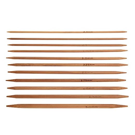 11st Dubbelnålar, Bambu Stickor Halsduk Stickor för Nybörjare och Proffs (5.1in/13cm)