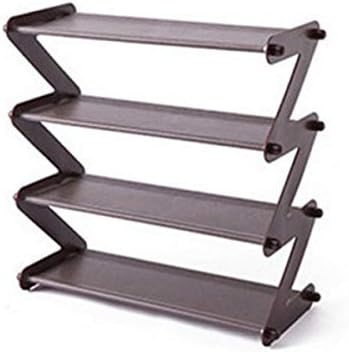 4 Layers Stainless Steel Assembly Shoe Rack Non-Woven Simple Shoe Rack Bookshelf Home Living Room Shoes Storage Organization (Color : A) (B)