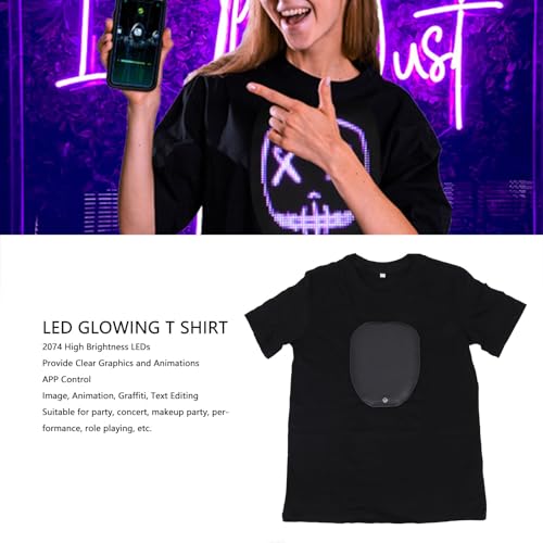 T-shirt programmable LED RVB vêtement lumineux connecté danse