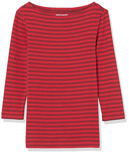 Image of Amazon Essentials Women's Slim-Fit 3 /4 Sleeve Boat Neck Tops Cotton Modal T-Shirt