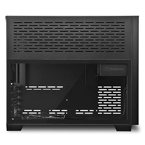Image of Sharkoon MS-Z1000 Mid Tower PC Computer Case I Support Mini-ITX, Micro-ATX MB I Side Panel Tempered Glass with 3 x 120 mm Red LED Fan (pre-Installed) and 1x 80 mm PWM Fan (Pre-Installed) - Black