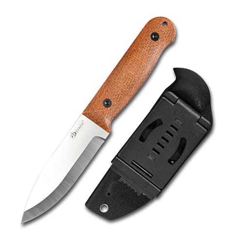 SDOKEDC Jagdmesser mit Feststehender Klinge – Outdoor Messer für Männer, EDC, Camping, Angeln & Bushcraft, DC53 Stahl Micarta Griff (Weiß)