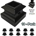 Iron Baluster Shoes with Set Screw Stair Parts Scroll Basket Twist Knuckle Baluster Shoe for 1/2" Square Metal Spindles Set of 10 (Satin Black)
