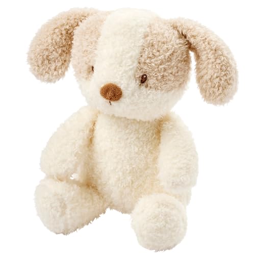 Nattou Kuscheltier Baby-Hund, Wegbegleiter ab der Geburt, Ca. 24 cm, 100% Polyester, Teddy, Ecru