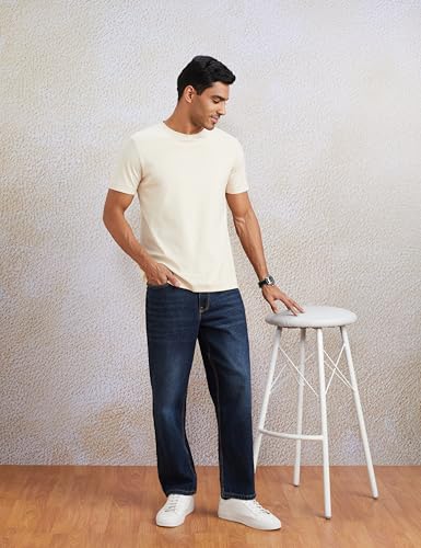 Image of Amazon Brand - Symbol Men's Baggy Fit Cotton Jeans | Mid Rise | Loose & Relaxed | Oversized Jeans Pant