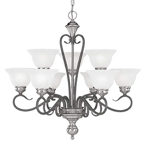 Millennium Lighting Semi-Flush Ceiling Mount, Satin Nickel/Silvermist Millennium Lighting Semi-Flush Ceiling Mount, Satin Nickel/Silvermist