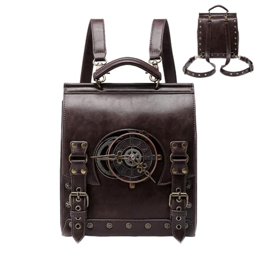 Sac de voyage en cuir steampunk grand format pour ordinateur portable