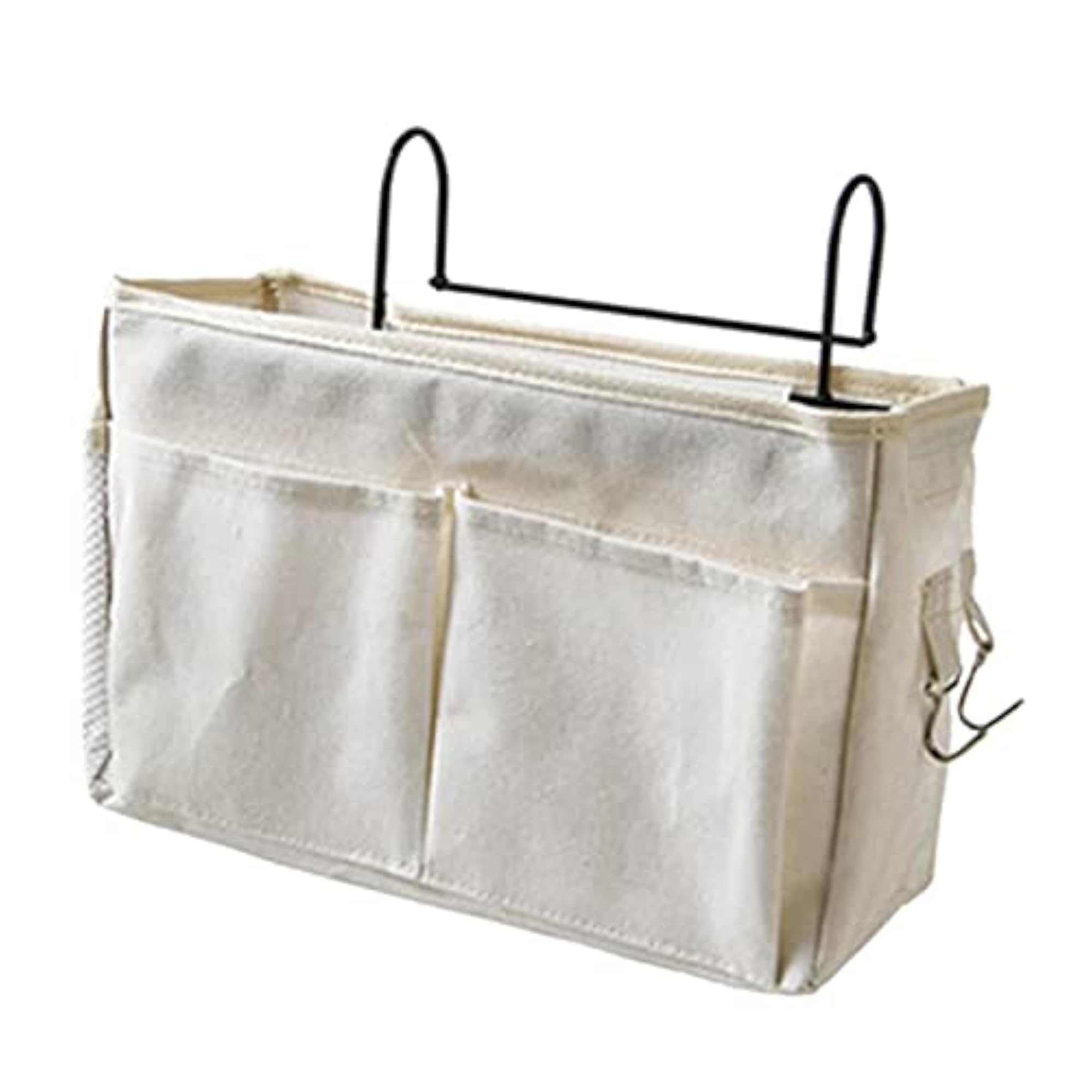 Bedside Caddy Storage Bag for College Dorm, White