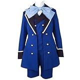 YuanCos Kuroshitsuji Ciel Phantomhive Blue Jacket Uniform Outfit Cosplay Costume (Male XXL)
