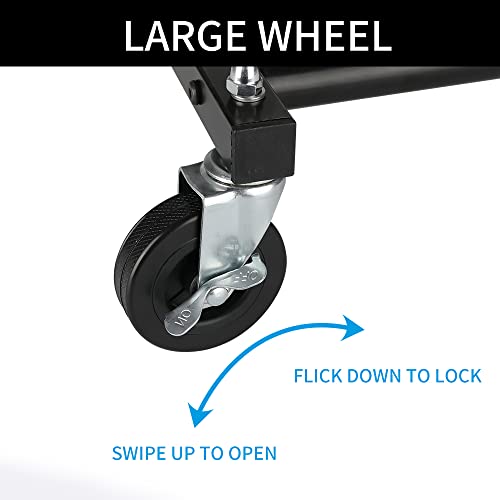 Fishat-Simple-Standard-Double-Rod-Rolling-Clothing-Garment-Rack-for-Hanging-Clothes-Metal-Clothes-Organizer-with-Lockable-Wheels-Black