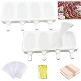 Moldes helados silicona,Moldes Helados Grandes con Tapas,Reutilizable popsicle molds,Molde Helado Silicona sin BPA,silicona para chocolate congelado DIY,para Niños y Adultos