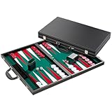 Tournament size (21 inch) backgammon briefcase style set