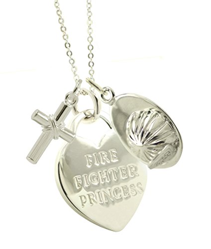 New York 925 Sterling Silver Firefighter Girlfriend Necklace CXHAT