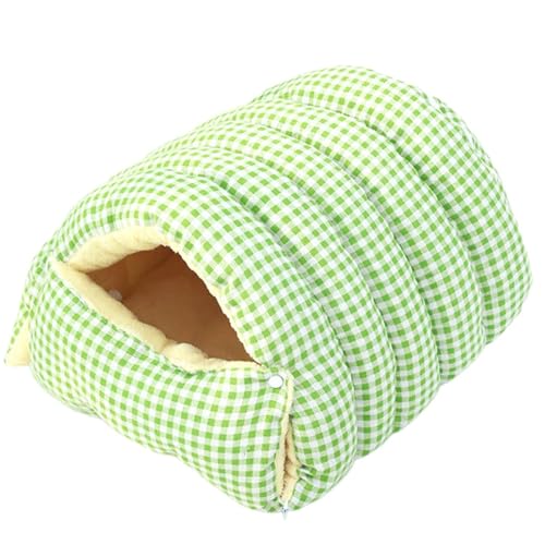 猫べっと 冬用 ネコの洞穴入り天性に応えるデザイン イモムシ & 半密閉式 猫ハウス 室内 あったかグッズ 寒さ対策 猫用こたつ 取り外し可能クッション付 ペットベッド 小型犬用兼用 犬小屋 キャットハウス用品 猫布団 暖かい ペットハウス 冬対策 (緑,