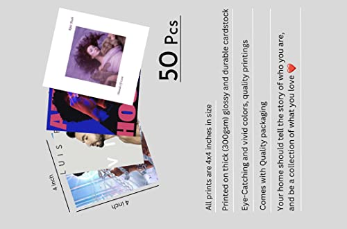 Image of Music Album Cover Wall Collage Kit 50 PCS A6 Posters for Wall | Travis Scott Lana Del Rey Music Posters | Home Decor | Wall Decor Items | Bedroom Decorative Items | Wall Stickers for Home | Room Decor