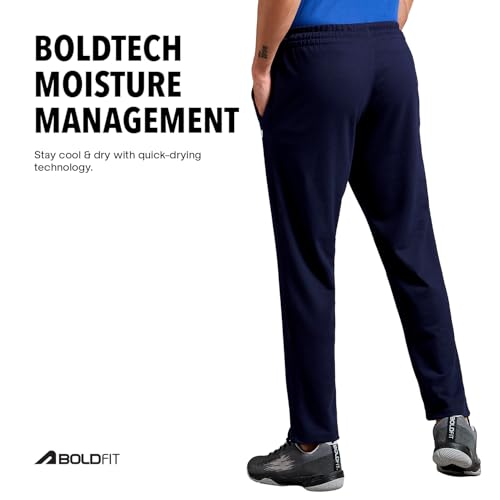 Image of Boldfit Track Pants for man Breathable Gym Pants for Men Workout Adjustable Waist Track Pant for Men mid Rise Sports Trackpant for Mens Workout, Running & Walking