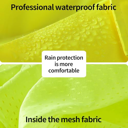 SRsafety High Visibility Rain Gear, Class 3 High Visibility Work Rain Gear for Men, Construction Rain Suits