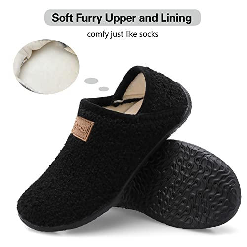 Image of Spesoul Fuzzy House Slippers for Women Men Indoor Closed Back Lightweight Cozy Faux Furry Lining Barefoot House Shoes Slipper Socks for Bedroom Home Office Yoga Outdoor Walking Shoes