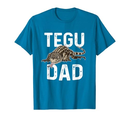 Funny Argentine Black and White Tegu Dad Graphic Design T-Shirt, Men, Sapphire Blue, Medium