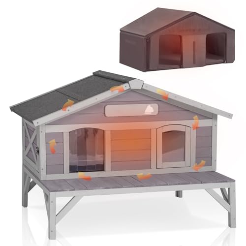 GUTINNEEN Insulated Outdoor Cat House Outside Feral Cat