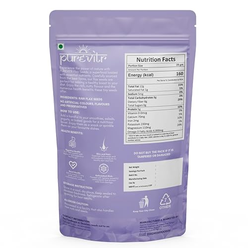 Image of Purevitr Sunflower Seeds & Flax Seeds Combo | 400g (200g Each) | Nutrient-Rich Superfood | High in Omega-3, Fiber & Protein | Raw & Natural