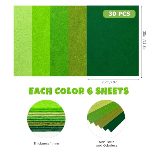 Image of 30Pcs Stiff Felt Sheets, 1mm Thick Felt Fabric Squares for Sewing & DIY
