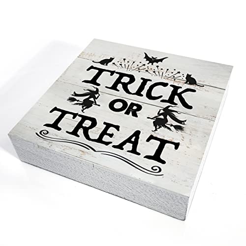 Rustic-Trick-or-Treat-Wood-Box-Sign-Fall-Witches-Wooden-Box-Sign-Halloween-Sign-Farmhouse-Home-Desk-Shelf-Decor-5-X-5-Inch Rustic Trick or Treat Wood Box Sign Fall Witches Wooden Box Sign Halloween Sign Farmhouse Home Desk Shelf Decor 5 X 5 Inch