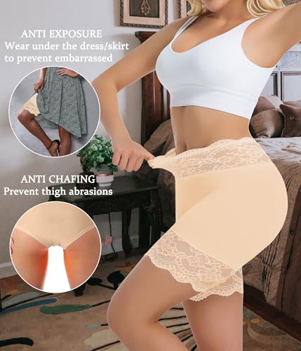 Image of Hibluco Slip Shorts For Under Dresses Anti Chafing Boyshort Women Underwear