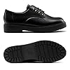 DREAM PAIRS Womens Lace Up Formal Shoes in Black Ladies Flat Low Heel Smart Derby Vintage Oxfords,Size 7,Black/pu,SDOX2202W-E #1