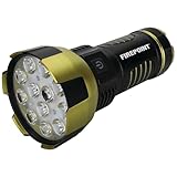 Performance Tool W2633 FP-Max 12K Rechargeable LED Flashlight, Flood/Spotlight Modes, Water and Impact Resistant, Compact Aluminum Housing, 12153 Lumens, 512m Beam Distance, USB-C Cable, Black/Green