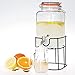 BERELA HOME - Tarro con Grifo Dispensador de Cristal de 3,6L. Tapa de Cristal con Cierre Acero Inoxidable. Base de Metal Resistente.