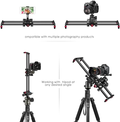Image of Zecti Camera Slider 16 inch /40 cm Adjustable Carbon Fiber Camera Dolly Track