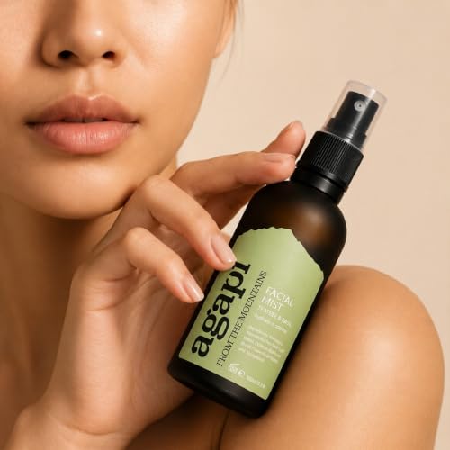 Image of Agapi Sikkim Tea Tree & Basil Facial Mist-handcrafted, sustainable, and luxurious. Clarifying, hydrating, antibacterial & anti-inflammatory. Soothes sensitive skin, controls oil, refreshes on the go.