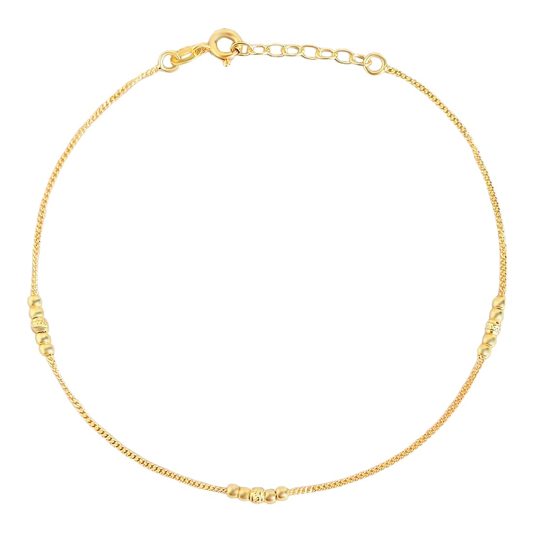 zavya 925 Sterling Silver Beads Minimal Gold Plating Chain Anklet (Single) | Gift for Women & Girls | With Certificate of Authenticity & 925 Stamp|Mother's Day-picture-48