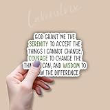 (3Pcs) God Grant Me The Serenity to Accept The Things I Cannot Change, Courage to Change The Thing I Can Inspirational Christian Sticker Prayer Vinyl Decal for Laptop Water Bottle Phone - Size 3x2.1
