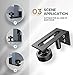 EaseLife Sliding Barn Door Bottom Floor Guide,Adjustable Roller,Wall Mount System,Flush Flat Bottom Design,8 Assemble Setup Options,Fit All Size Door,Black