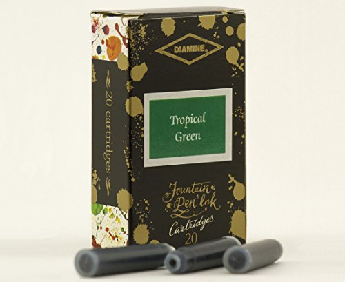 Cartouches d'encre Diamine Tropical Green pour sublimer votre bullet journal