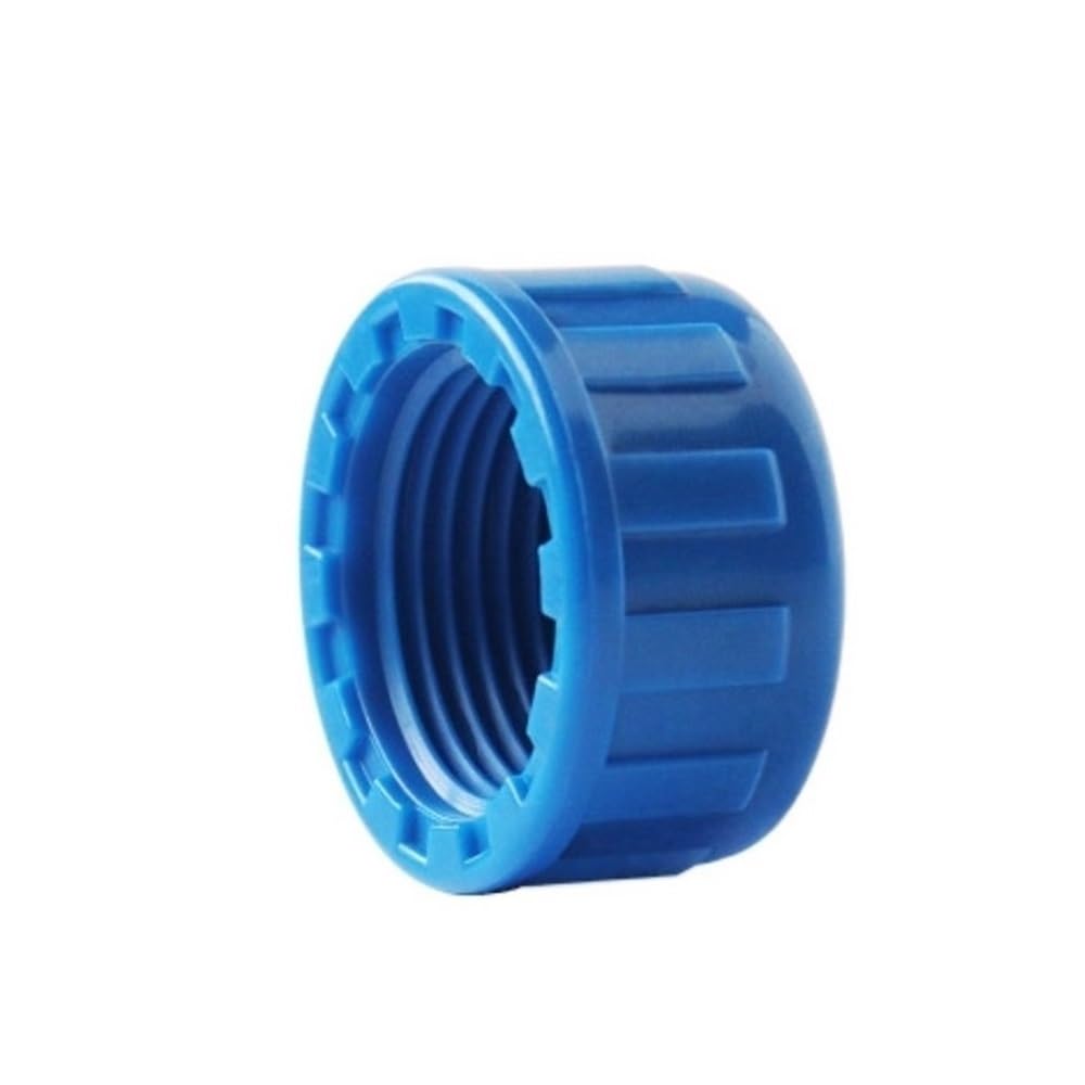 Threaded Pipe Connector PVC Female End Cap, White/Grey/Blue Water Tube Hand Screwed, 20mm-63mm Pipe Connector for DIY 1pc(Blue,32mm)