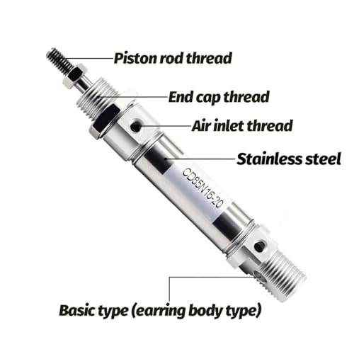 Vérin pneumatique haute précision C85N20 double effet en acier durable - 3